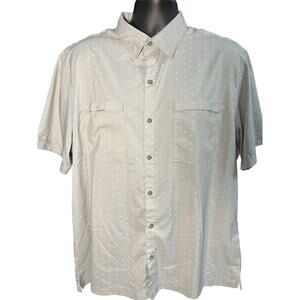 Van Heussen XL Mens Classic Fit Gray Short sleeve Shirt Button‎ Up Resort